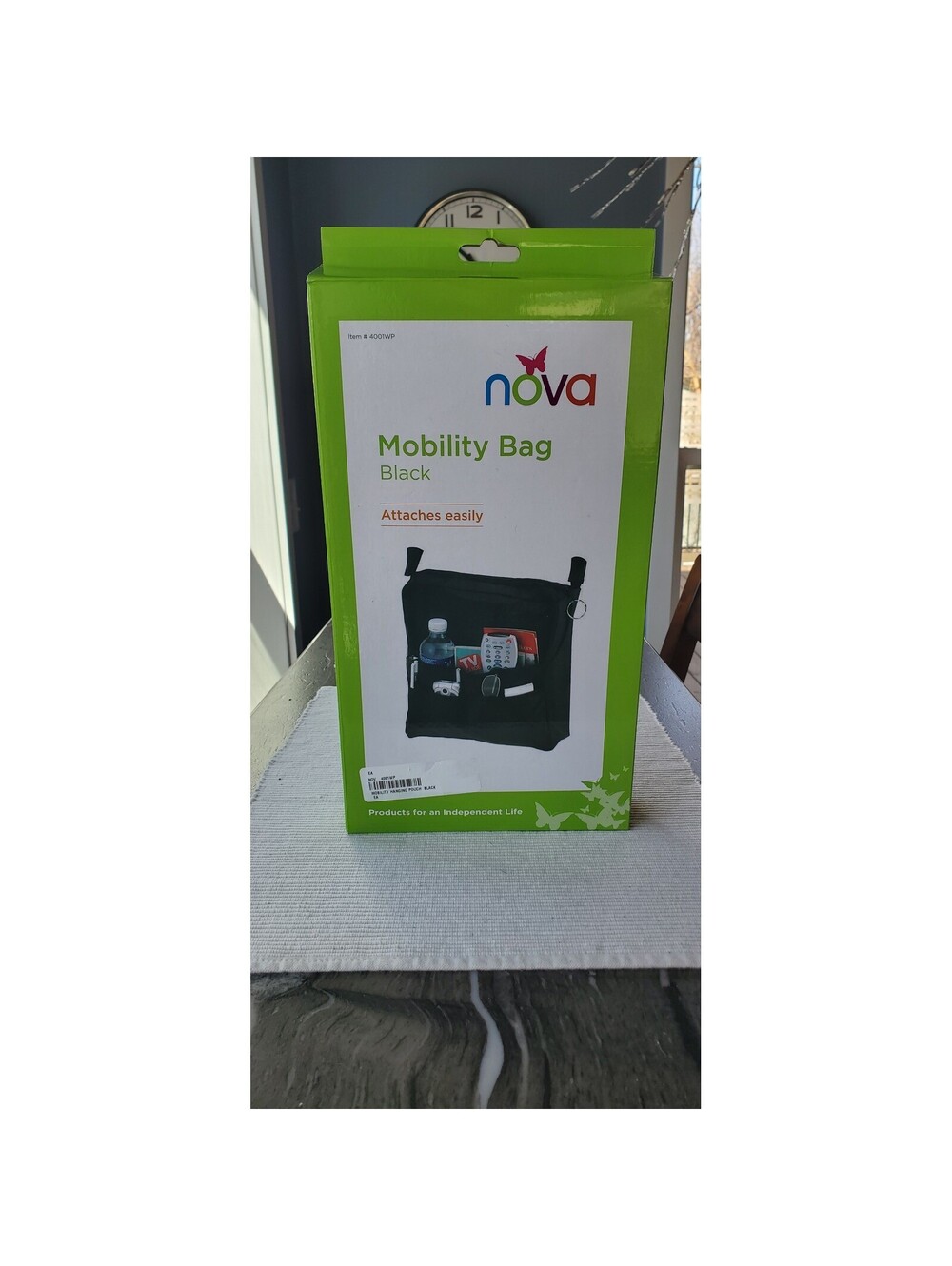 Nova Mobility Bag Black Hanging Pouch for Walkers and Wheelchairs 4001WP NEW